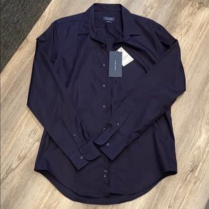 Zara Man New Navy Slim Fit Button Down Shirt
